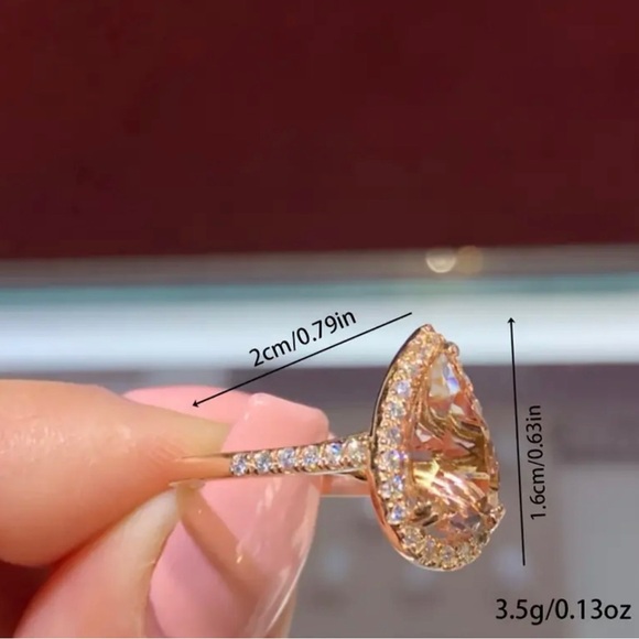 Morganite cz ring size 6